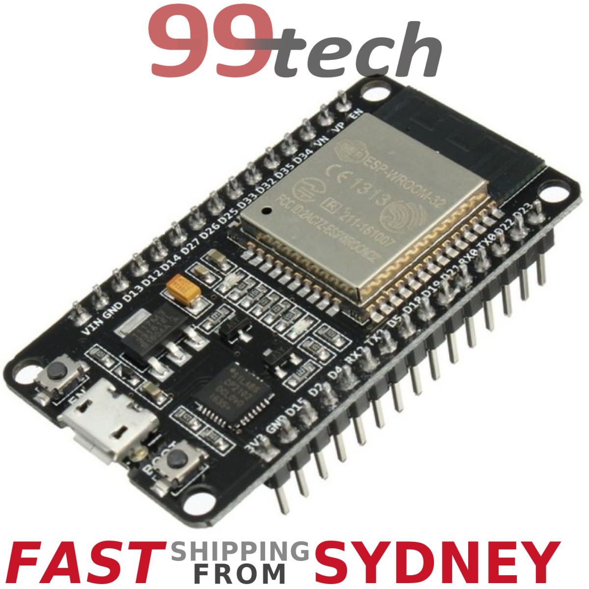 ESP-WROOM-32 ESP32 ESP32S, WiFi Bluetooth USB Development Board Arduino ...