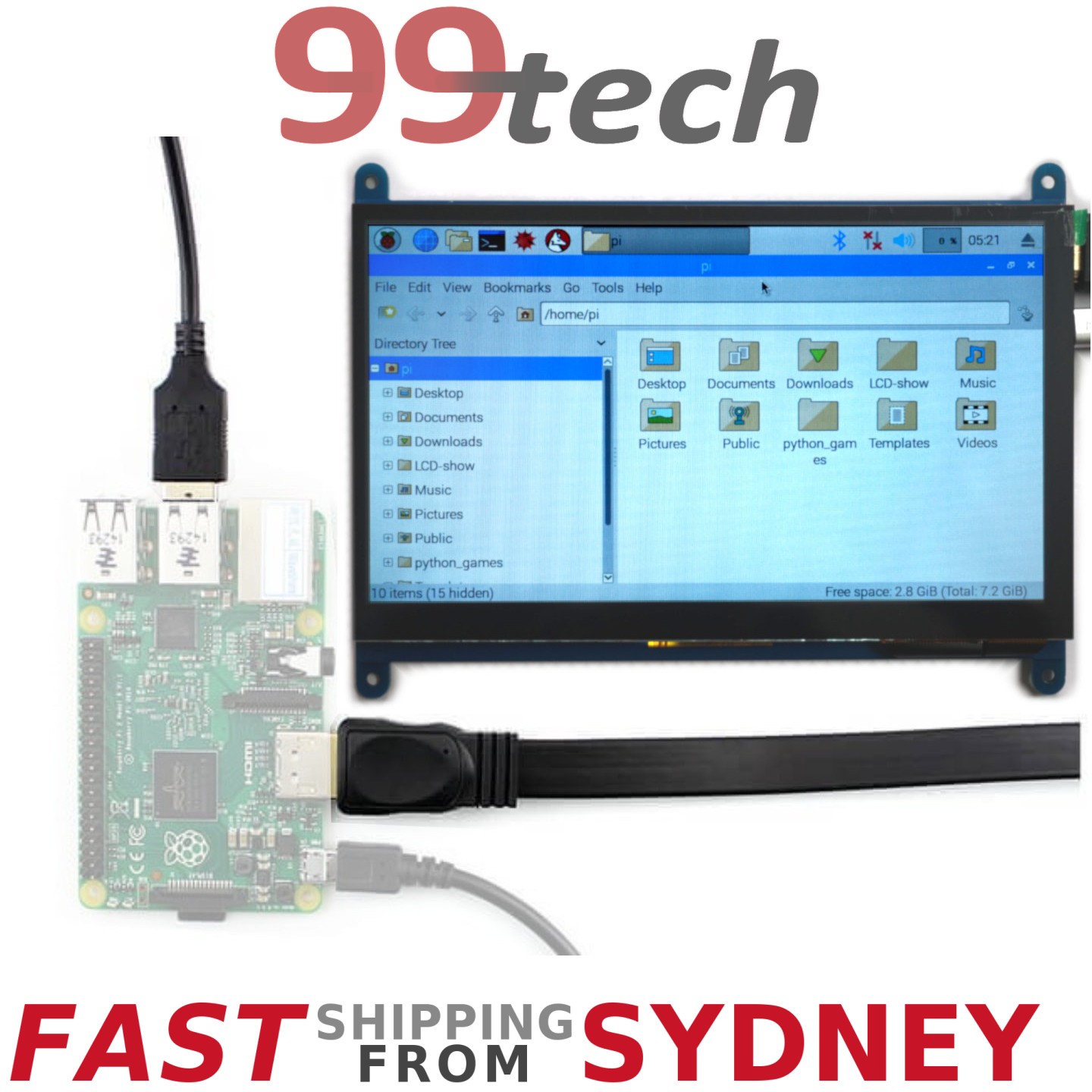7" Inch LCD Touch Screen HDMI Display 800*480 Raspberry Pi 3&2, From Sydney