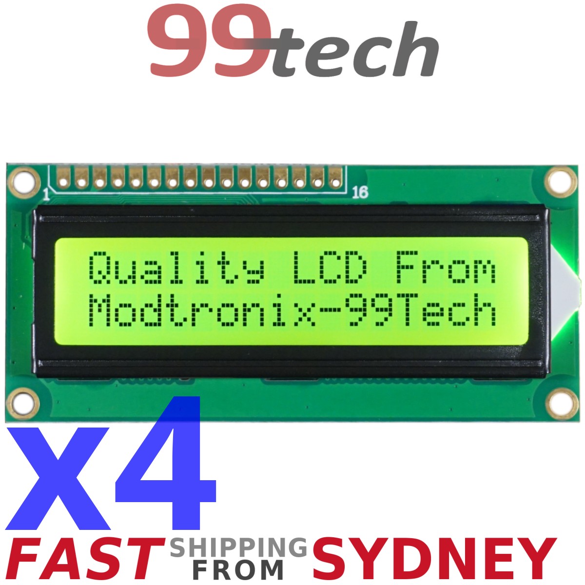 SYDNEY 3.3V White on Blue Quality 2x 1602 LCD Character Display 16x2