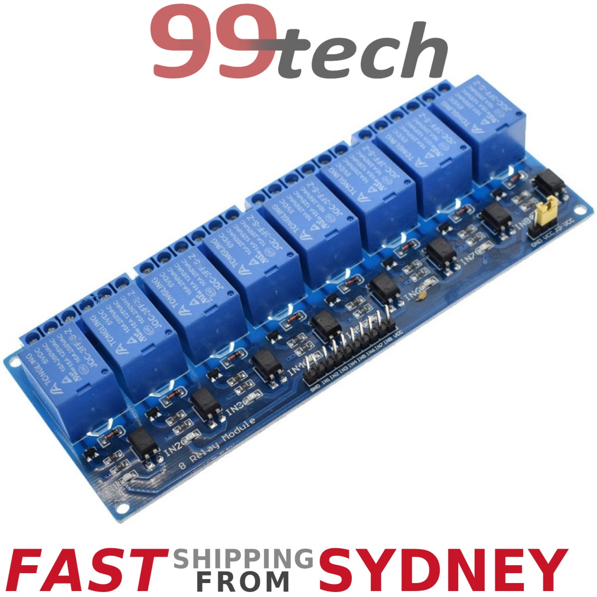 Relay Module, 8 Channels, LEDs, 5V 10A Opto Isolated, Arduino, from Sydney