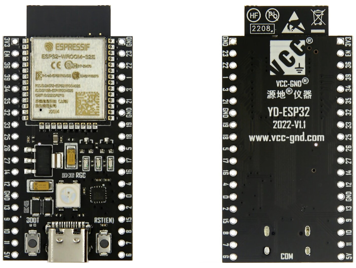 ESP32 WROOM 32E Board WiFi Bluetooth USB Type C PCB Antenna 99Tech